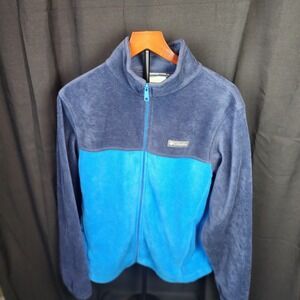 Columbia Mens Blue Full Zip Fleece Jacket Size M Soft